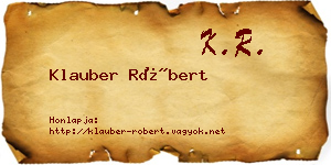 Klauber Róbert névjegykártya