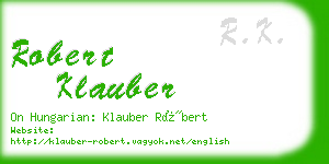 robert klauber business card